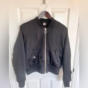 black bomber jacket